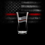 Thin Red Line Flag Wine Glass